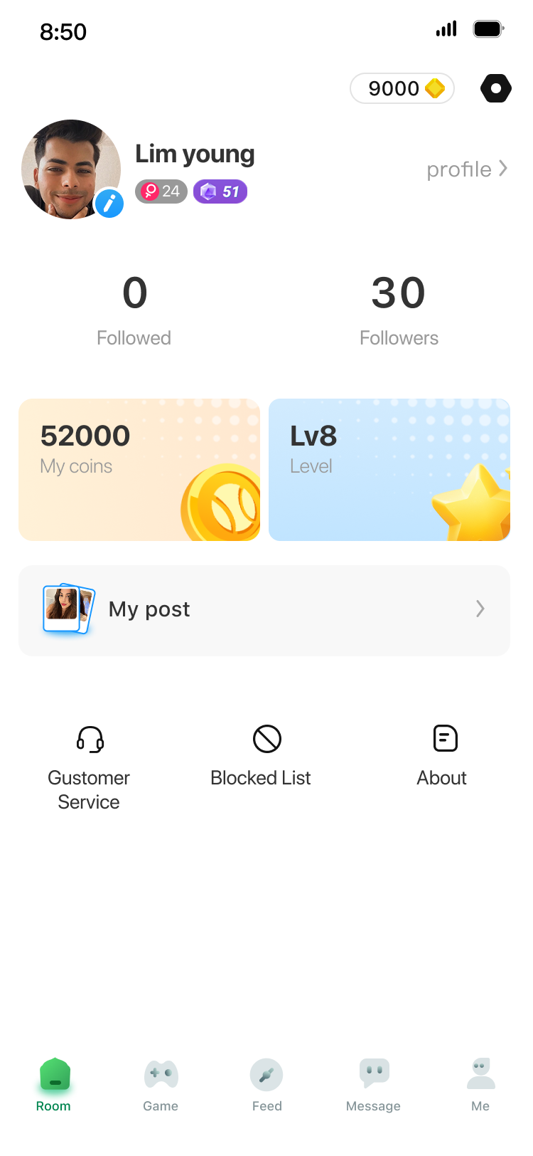 Example of an app user interface